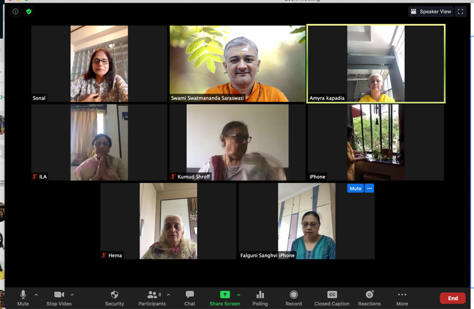 Annual Devi Group Class Satsang (on Zoom) in Gujarati