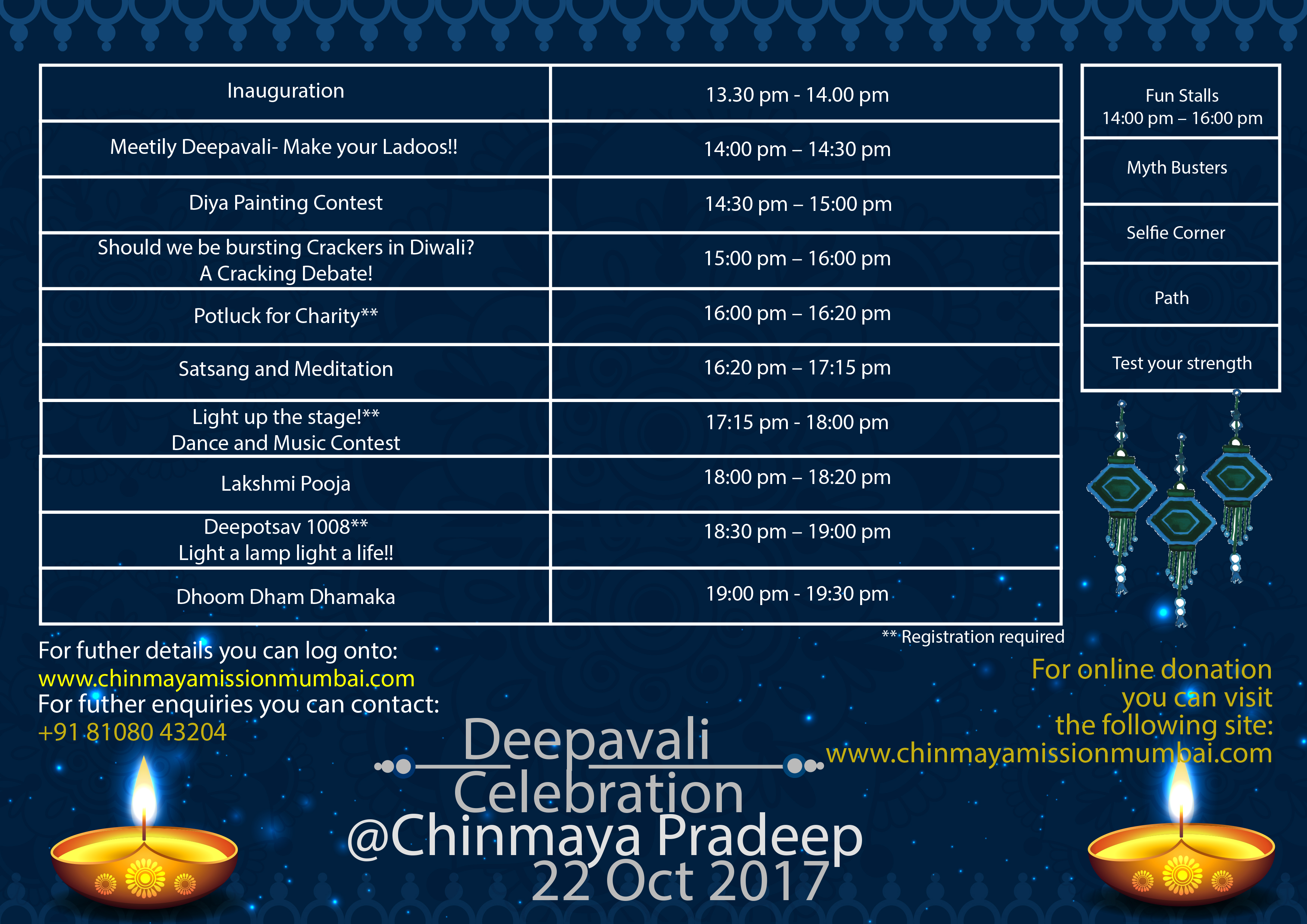 Deepavali Celebration @Chinmaya Pradeep 22 Oct. 20017
